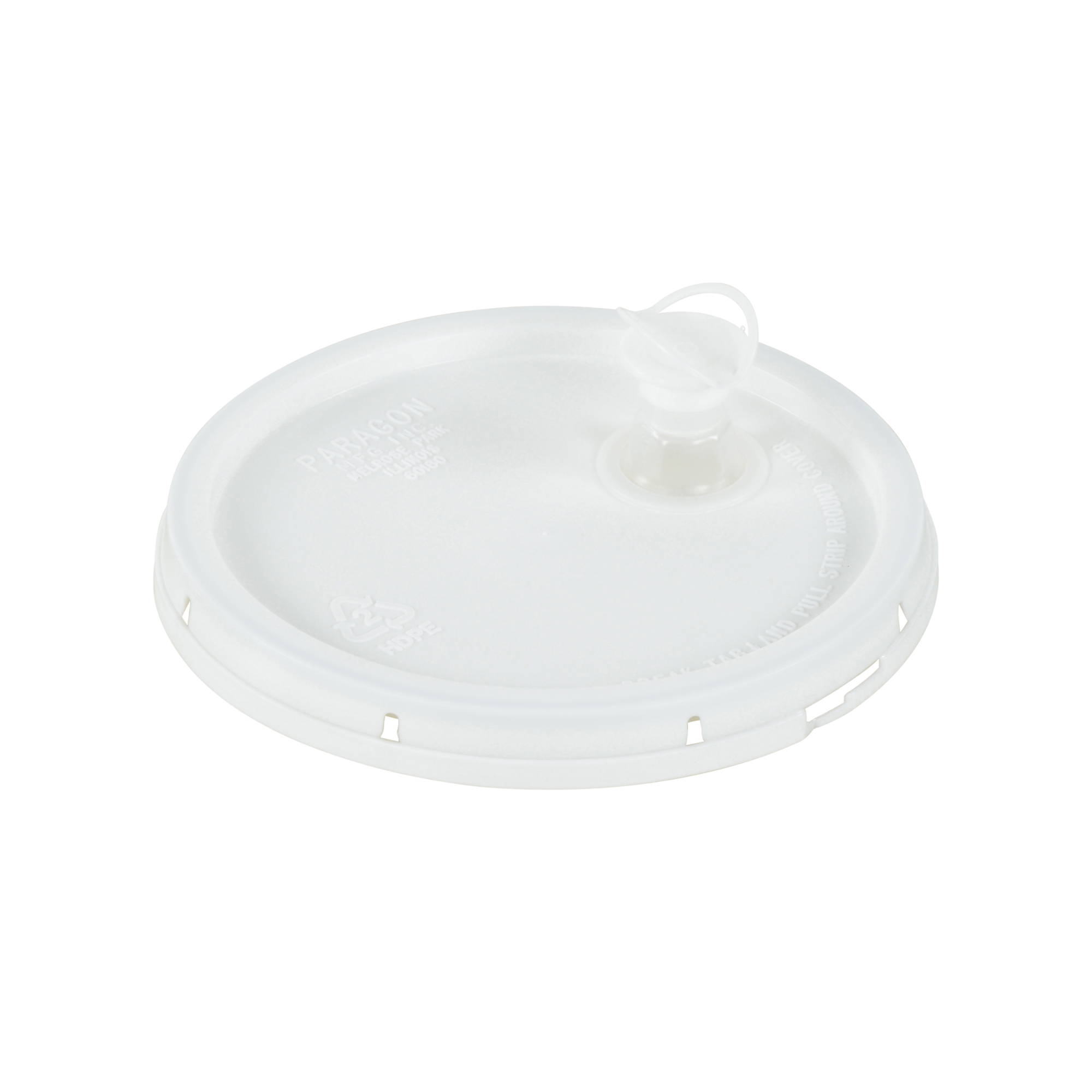 Vestil Spout Top Lid, Fits 2 Gal Bucket, White, Model# LID-2-PWST